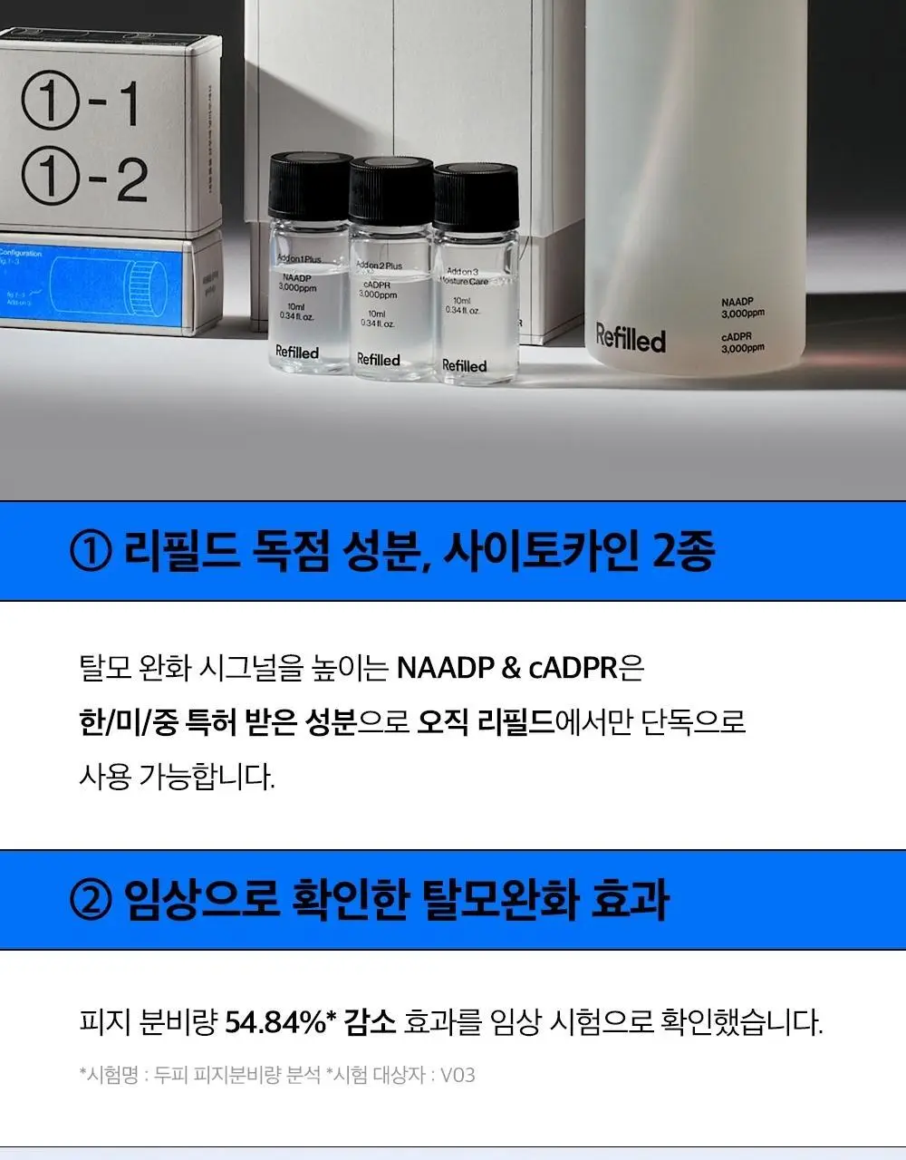 [탈모증상개선] 리필드 사이토카인 한/중/미 단독 특허 탈모샴푸 380ml 3종 택 1 상세페이지 11